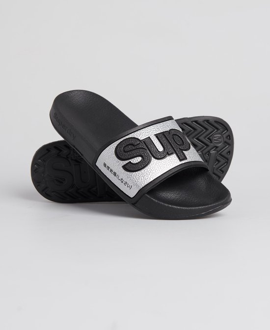 Superdry Eva 2.0 Pool Slide Dames Slippers Silver Maat 36 37 bol