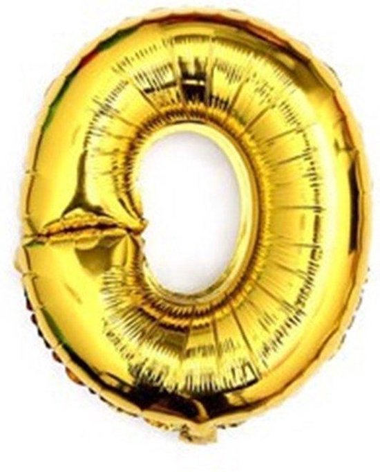 cijferballon 0 goud 32 inch, kindercrea