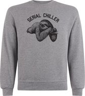 Sweater zonder capuchon - Jumper - Trui - Vest - Lifestyle sweater - Chill Sweater - Sport Grey - Serial Chiller - M