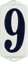 AVENUE huisnummer ‘6’ ZES of ‘9’ NEGEN vintage emaille | WIT-BLAUW