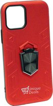 IPHONE 12 MINI Hoesje - Anti-Shock met Kickstand Ring - ROOD