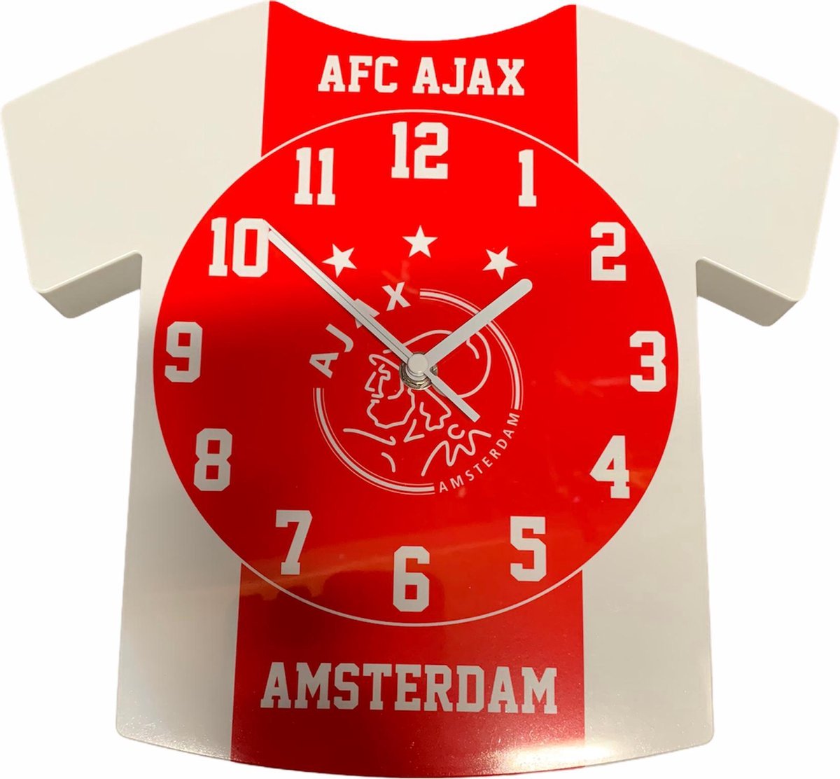 Ajax Klok - Wandklok - in de vorm van een shirt | bol.com