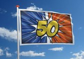 Verjaardagsvlag: '50' - 150x225 cm