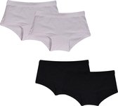 Woody ondergoed set meisjes - wit - zwart - 4 boxers - maat 164
