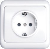 Wandcontactdoos - Aigi Cuka - Inbouw - 1-voudig - Randaarde - Incl. Afdekraam - Wit - BES LED