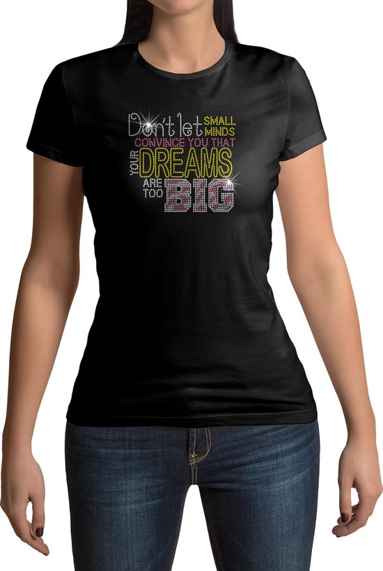Small minds T-shirt - Dames - Zwart