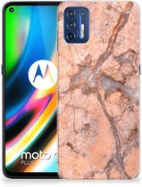 Leuk Case Motorola Moto G9 Plus Telefoonhoesje Marmer Oranje