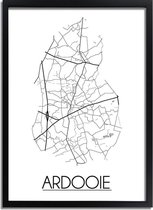 Ardooie Plattegrond poster A2 + Fotolijst Zwart (42x59,4cm) - DesignClaud