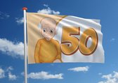 Verjaardagsvlag: '50' - 150x225 cm