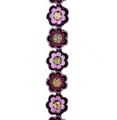 Yackalasi Paillette Lotus Bloemen Strijk Sjerp Cosplay Band Lint 125 x 4 cm L. Bordeaux Roze