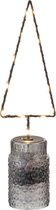 J-Line Kerstboom+Led+Batterij Open Metaal Zwart Medium Set van 2 stuks
