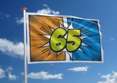 Verjaardagsvlag: '65' - 200x300 cm