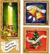 100  Kerst- en Nieuwjaarskaarten - 3 Dessins - dubbele kaarten met enveloppen - serie Kaarsen