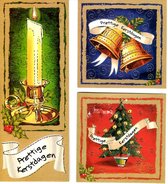 100  Kerst- en Nieuwjaarskaarten - 3 Dessins - dubbele kaarten met enveloppen - serie Kaarsen