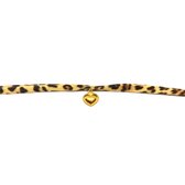 Leopard elastic bracelet heart - Goud