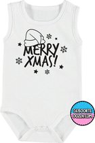 RompertjesBaby - Merry Xmas! - maat 86/92 - kap mouwen - baby - baby kleding jongens - baby kleding meisje - rompertjes baby - rompertjes baby met tekst - kraamcadeau meisje - kraa