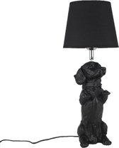 Hype it Beagle lamp - 49 cm - Lamp dier taffellamp woonkamer - Tafellamp Slaapkamer - Dieren lamp Tafellampen - E27 - Tafellamp Zwart