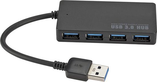 Hub USB - 4 Portes - Répartiteur USB - USB 3.0 - Zwart - Câble Long -  Transfert de