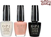 OPI Infinite Shine Bubble Bath nagellak & OPI Base Coat Prime + OPI Gloss Top Coat Infinite Shine Set 3st.