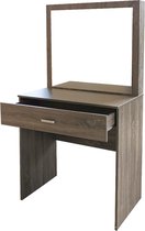 Kaptafel make up visagie - opmaaktafel - toilettafel - met grote spiegel -  bruin | bol.com
