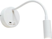 Wandlamp Flex USB Wit  - LED 3W 3000K 330lm - USB - FLEX - IP20 > wandlamp binnen wit | wandlamp wit | leeslamp wit | bedlamp wit | flex lamp wit | led lamp wit | usb lamp wit | us