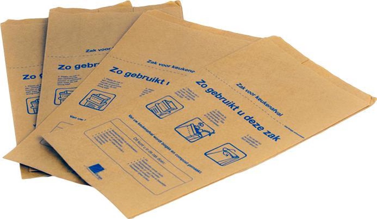 Papieren zak voor keukenafval (100 stuks)