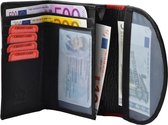 Leren Portemonnee | Brilfold | Echt Leer Portefeuille | Cadeau | Wallet | Creditcardhouder | Kaartenhouder | Pasjes Houder | Leather | Card Holder | Zwart / Rood