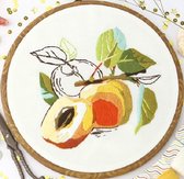 Borduurpakket Peaches - Embroidery (Perzik) VRIJ BORDUREN, GEEN KRUISSTEEK