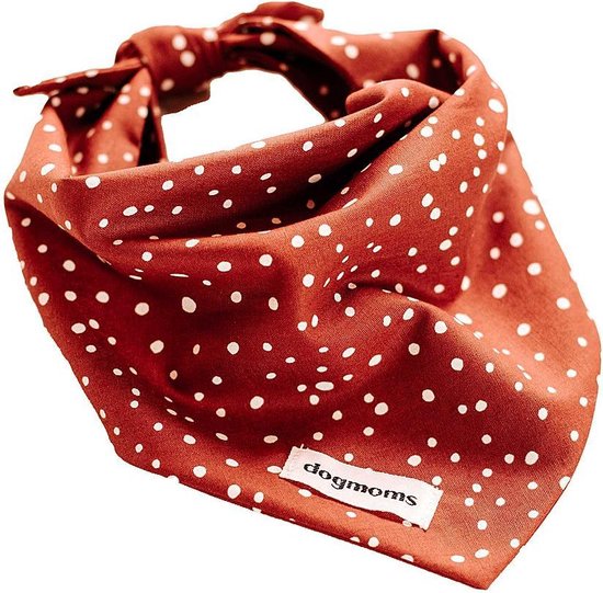 Dogmoms - Hondenbandana - Sjaal - Hondenhalsdoek - Terracotta Dots - Maat S