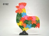 Coq de puzzle de formes avec alphabet et chiffres