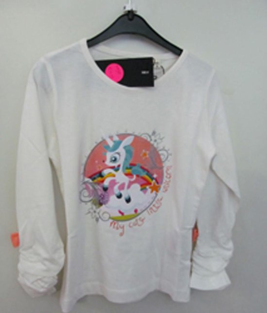 Emoi by Emonité Shirt longsleeve offwhite "My cute little Unicorn" maat 104