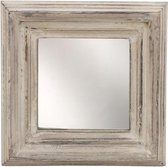 Wandspiegel in Houten Lijst | Houten Spiegeltje | Tuinspiegel | Buitenspiegel | Glazen Spiegel| 15,5 x 15,5 cm | Muurdecoratie| Wanddecoratie