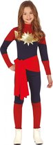 Fiestas Guirca Jumpsuit Superheldin Polyester Rood Mt 10-12 Jaar