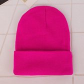 - Modieus - Warme - Muts - Beanie - Fashion - Fuchsia - Roze -