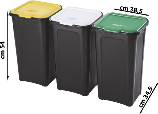 Coverline set van sorteervuilbakken -afvalscheidingsbakken - sorteer prullenbak -... | bol.com