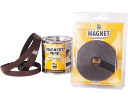 MagPaint Magneetverf Starterspakket - 250ml (0.5m²) - inclusief 3 meter Zelfklevend Magneetband