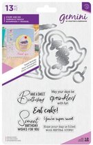 Gemini Shaker Card Clearstamp & Snijmal - Sweet Birthday