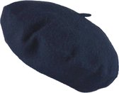 About Accessories - Franse winter dames baret van 100% wol - Blauw