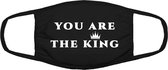 You are the king mondkapje | koning | koningsdag | koningklijk | gezichtsmasker | bescherming | bedrukt | logo | Zwart mondmasker van katoen, uitwasbaar & herbruikbaar. Geschikt vo