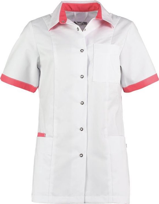 Haen / Bellyclare Dames Care Coat Fijke Wit / Orient Pink Taille M