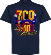 Messi Barcelona 700 Goals T-Shirt - Navy - L