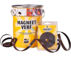 MagPaint Magneetverf Starterspakket - 5L (10m²) - Donkergrijs - Inclusief 3 meter Zelfklevend Magneetband