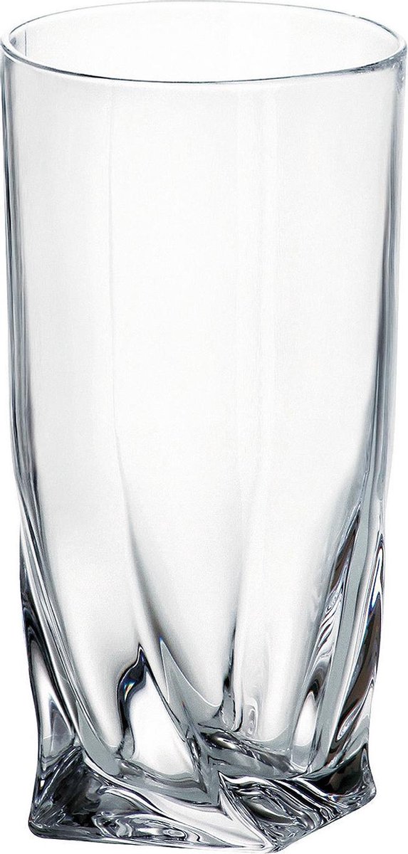 Crystal Bohemia glazen Quadro - longdrink glas - Kristal - 350 ml - 6 stuks
