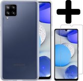 Samsung A42 Hoesje Siliconen Case Transparant Met Screenprotector - Samsung Galaxy A42 Hoesje Transparant Siliconen Case Cover - Samsung A42 Hoes Siliconen Met Screenprotector