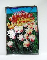 raamdecoratie glas tulpen - Raamdecoraties van glas, Wand- en Raamdecoratie