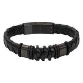 IXXXI Men armband Leather leer Jackson zwart - Maat 22,5