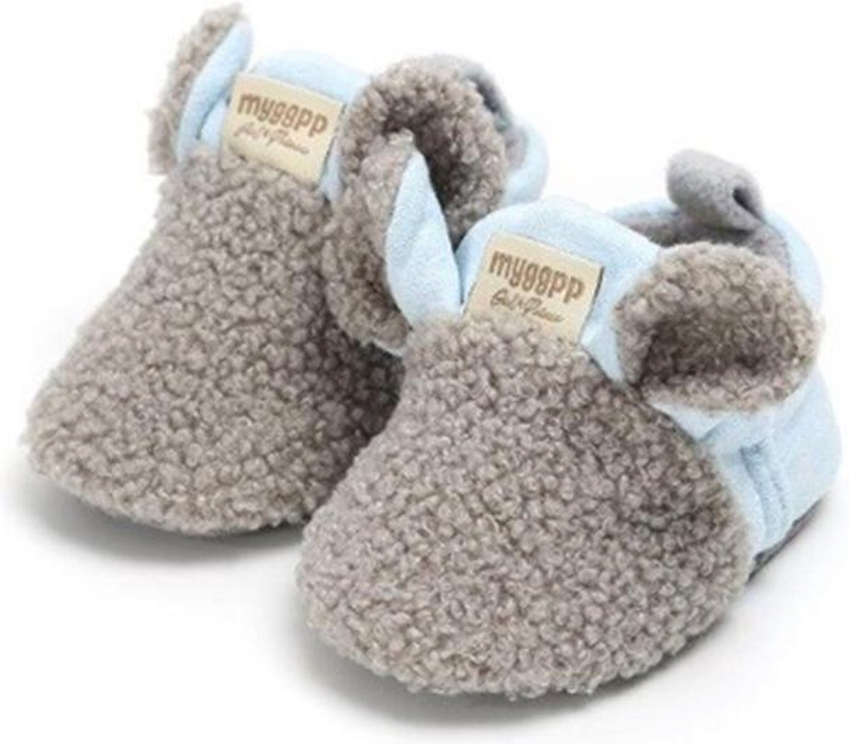 ontslaan Cornwall ga werken Lieve warme baby slofjes schoentjes met anti slip zooltjes. 0-6 maanden.  Grijs lichtblauw | bol.com