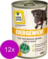 Vitastyle Blik Vitaal Vlees Overgewicht - Hondenvoer - 12 x 400 g