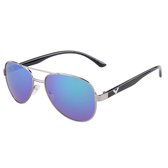 IZZLE Zonnebril Aviator 1044 - Dames/Heren - UV400 bescherming - Zilver met zwart montuur/Gekleurd glas