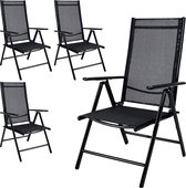 Salon de jardin Bern, anthracite, 4 chaises en aluminium